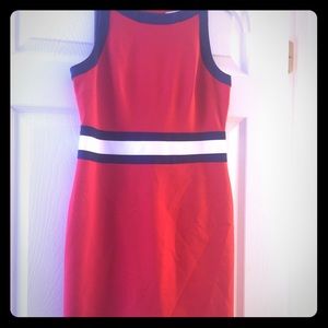 Red preppy slim dress